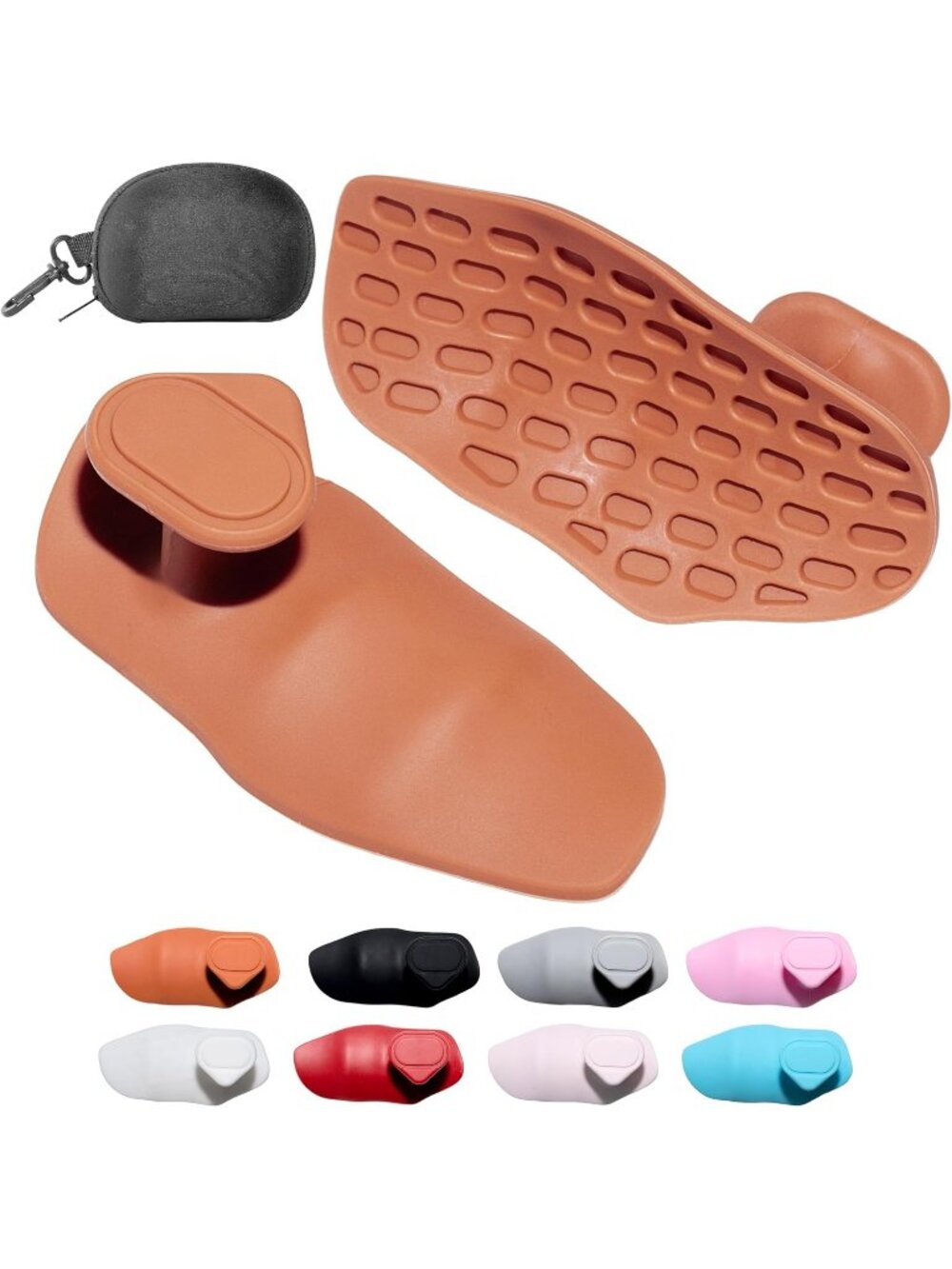 Silicone Gym Workout Grips Weight Lifting Pads Gloves Alternative Orange Case